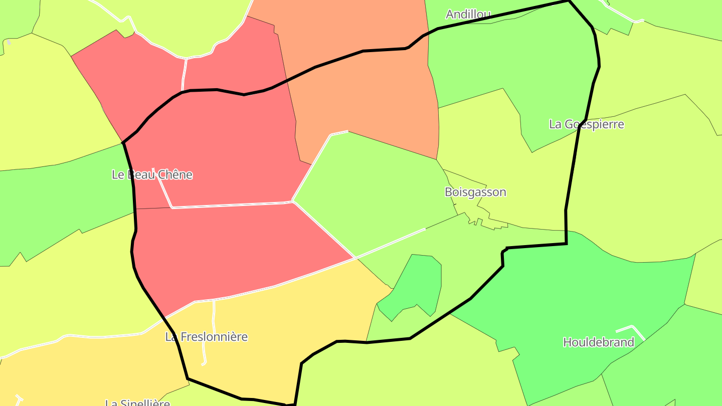 Carte des prix de l'immobilier Boisgasson