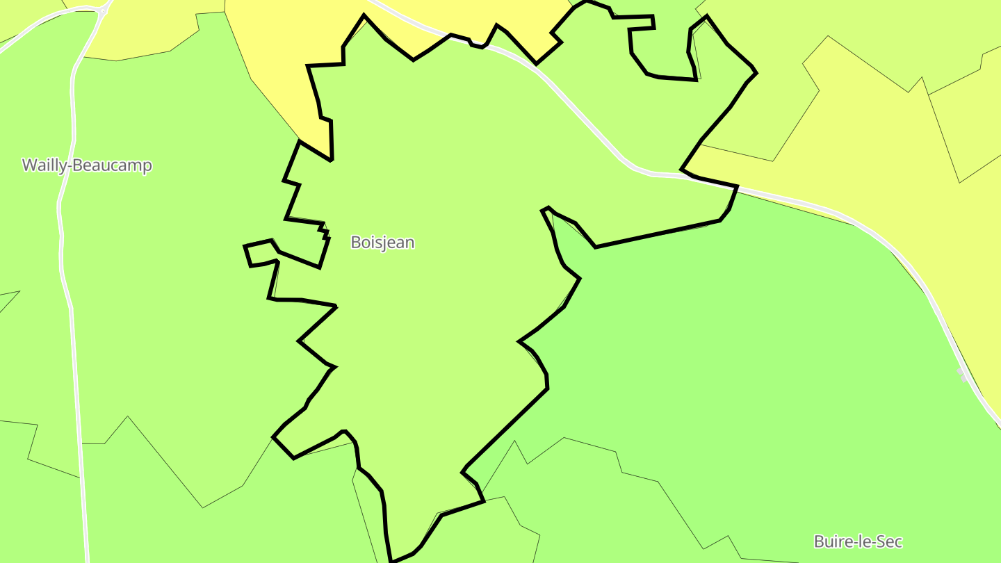 Carte des prix de l'immobilier Boisjean