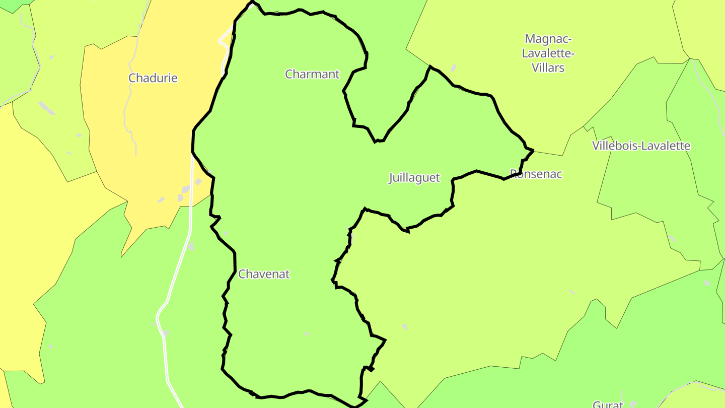 Carte des prix de l'immobilier Boisné-la-Tude