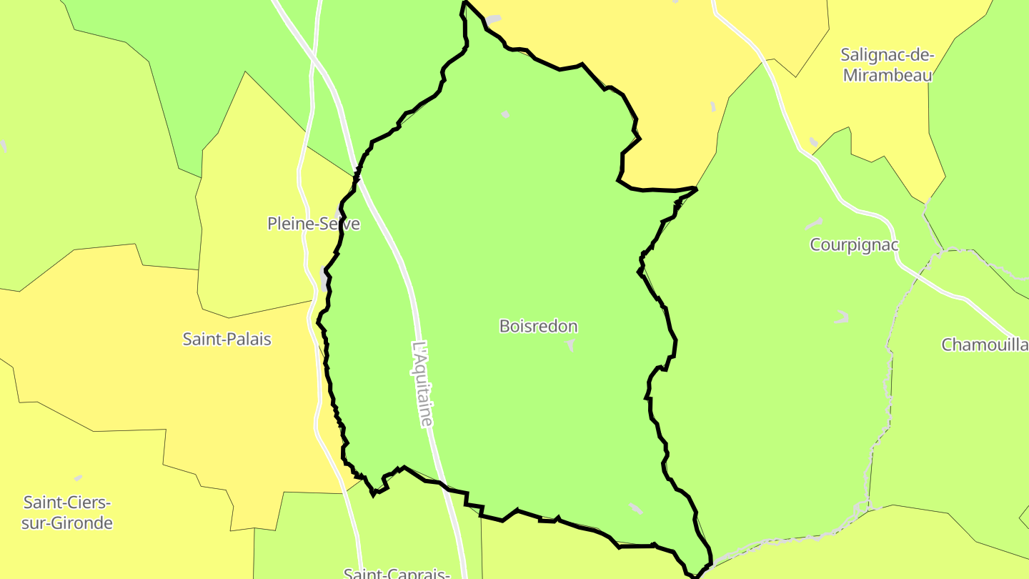Carte des prix de l'immobilier Boisredon