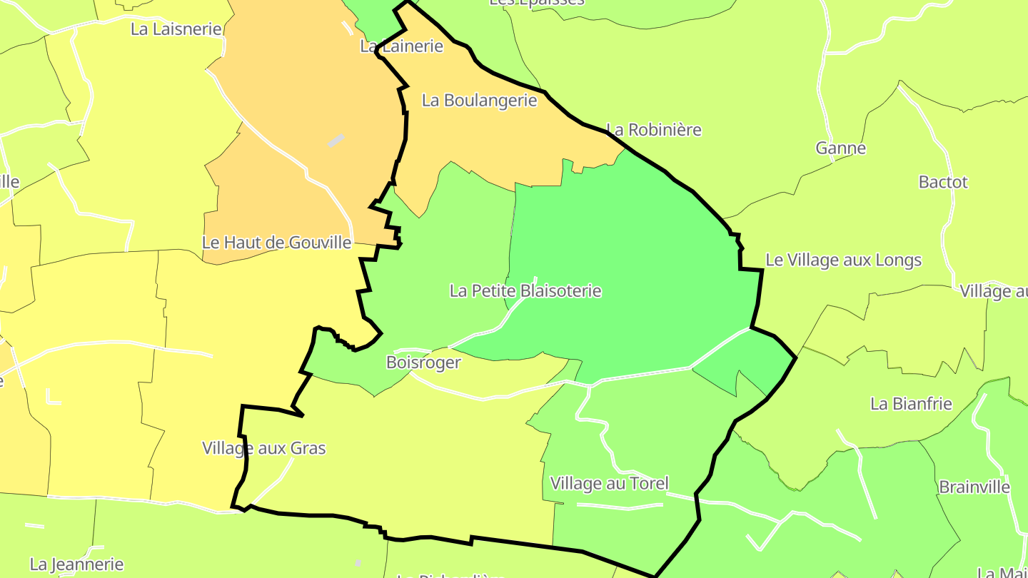 Carte des prix de l'immobilier Boisroger