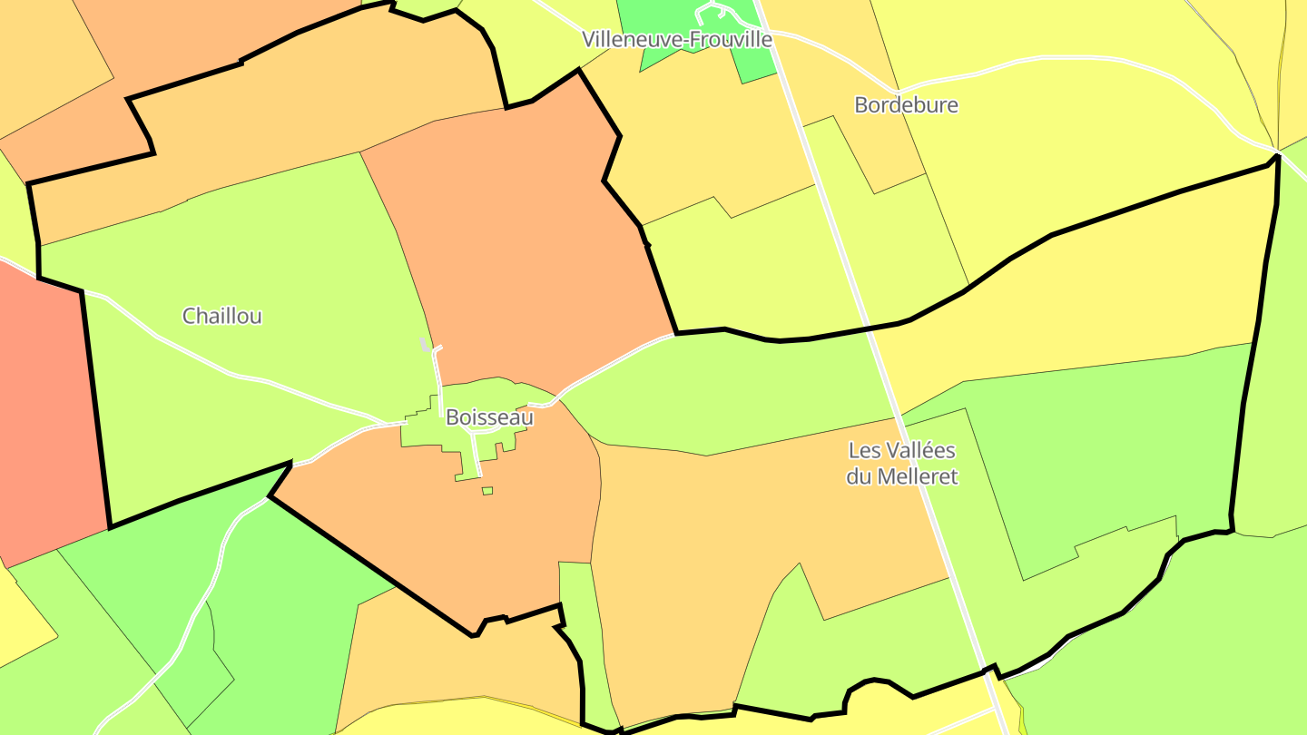 Carte des prix de l'immobilier Boisseau