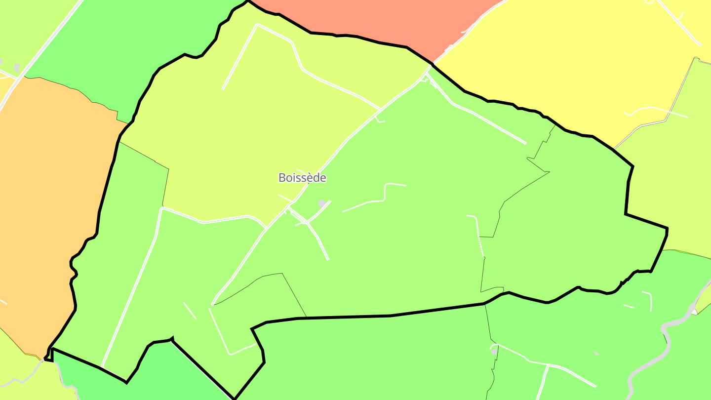 Carte des prix de l'immobilier Boissède