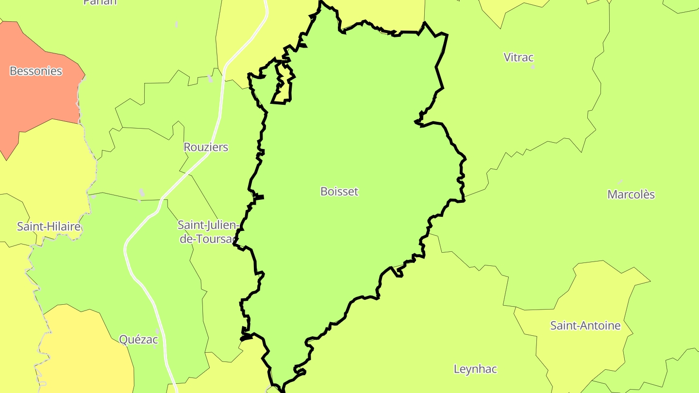 Carte des prix de l'immobilier Boisset