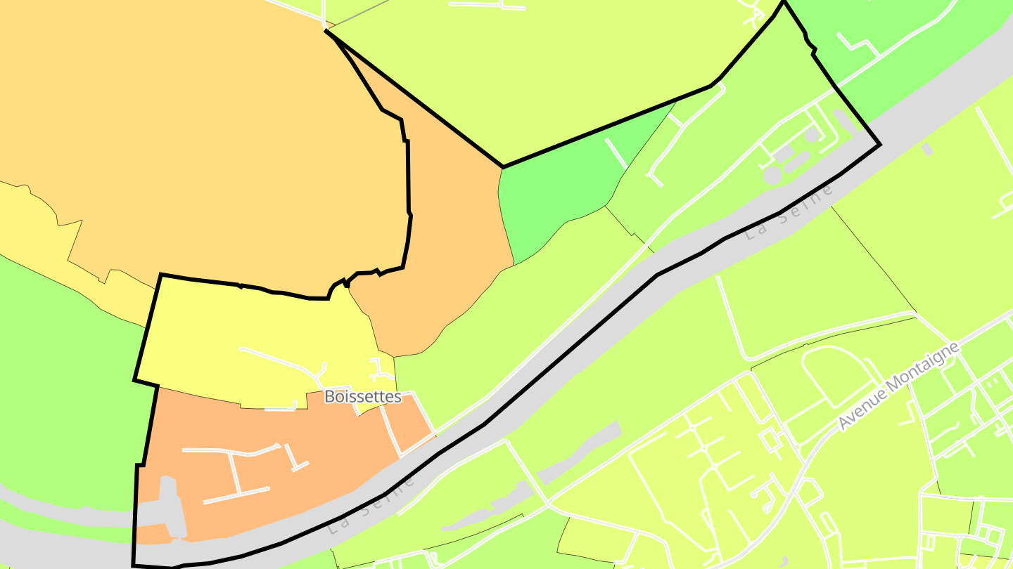 Carte des prix de l'immobilier Boissettes