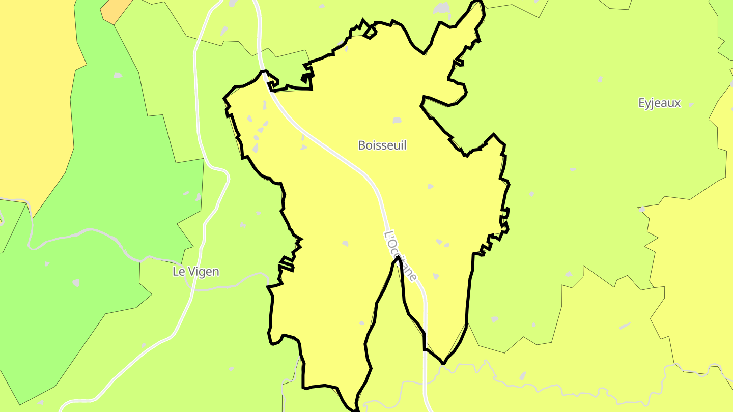 Carte des prix de l'immobilier Boisseuil
