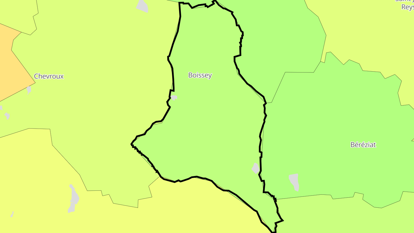 Carte des prix de l'immobilier Boissey
