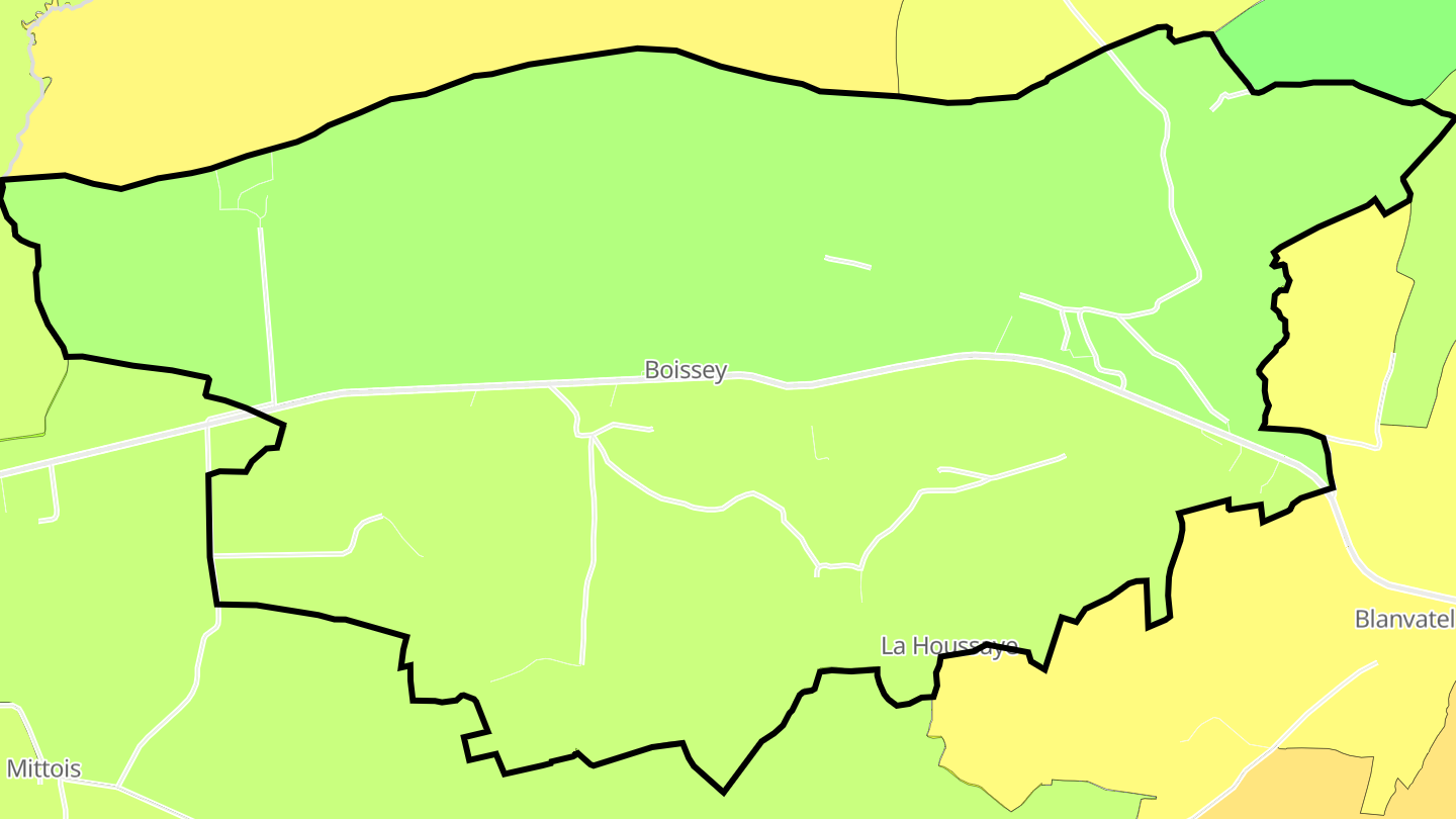 Carte des prix de l'immobilier Boissey