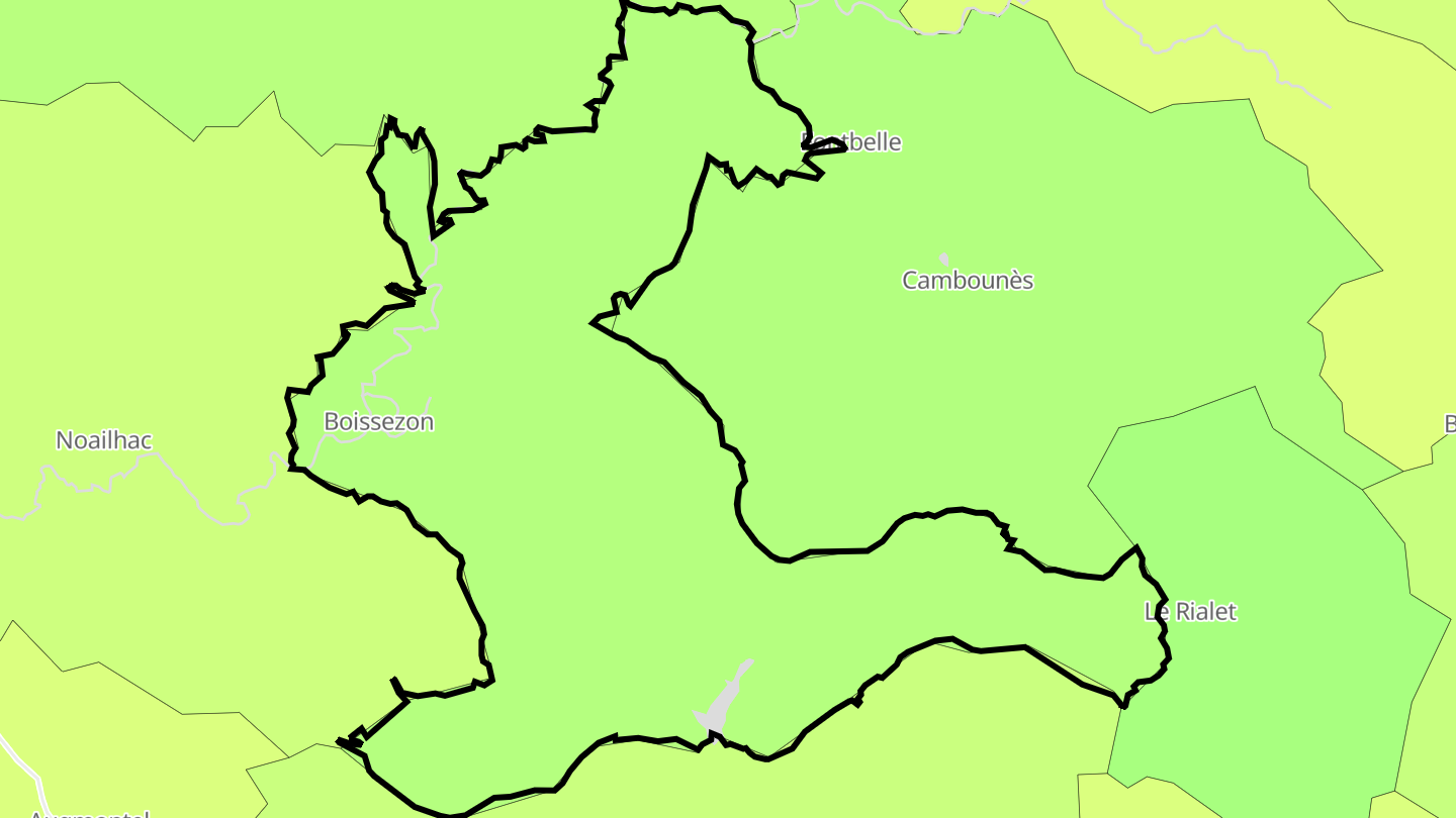 Carte des prix de l'immobilier Boissezon