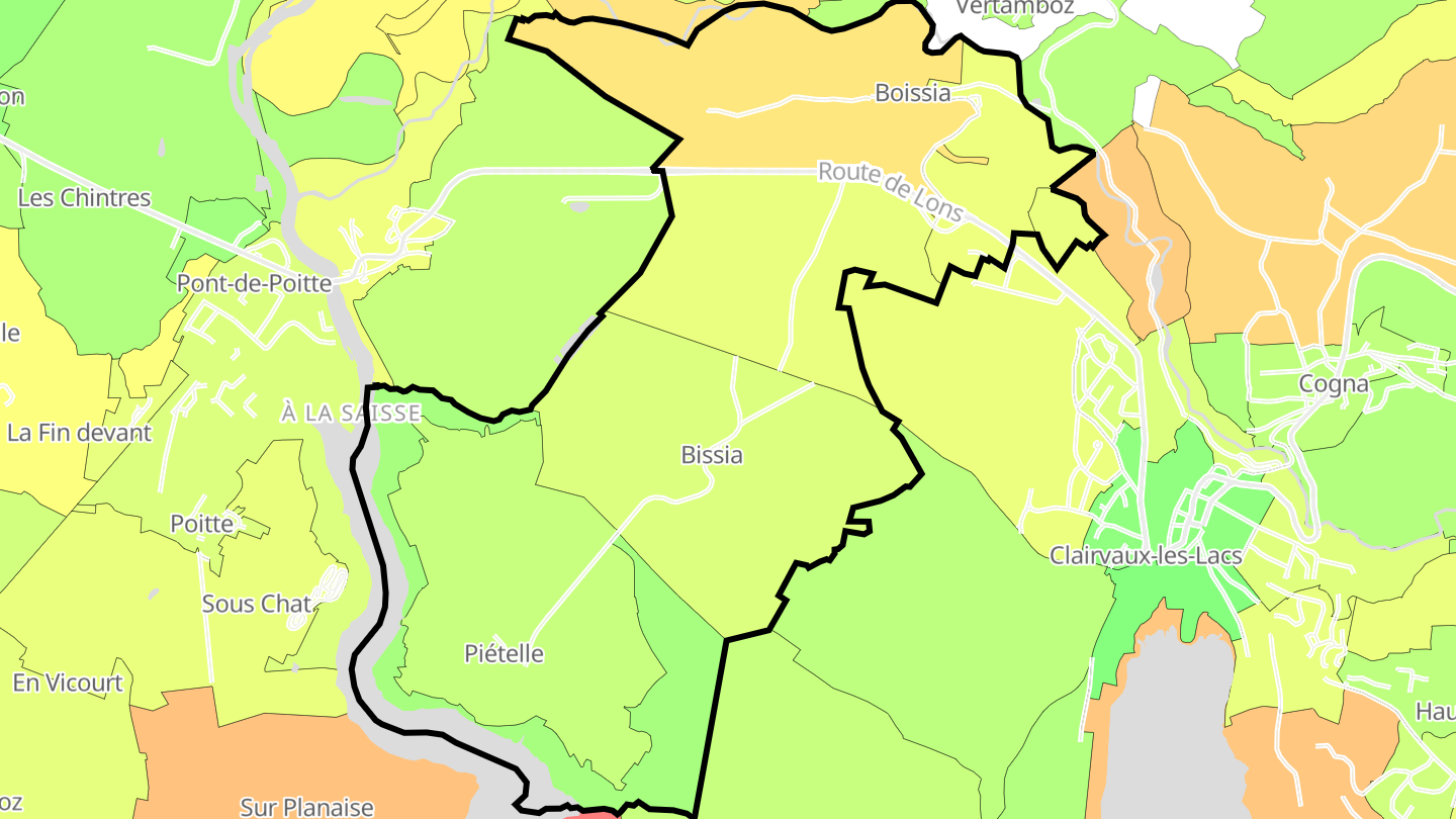 Carte des prix de l'immobilier Boissia