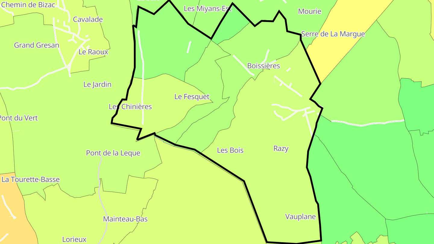 Carte des prix de l'immobilier Boissières