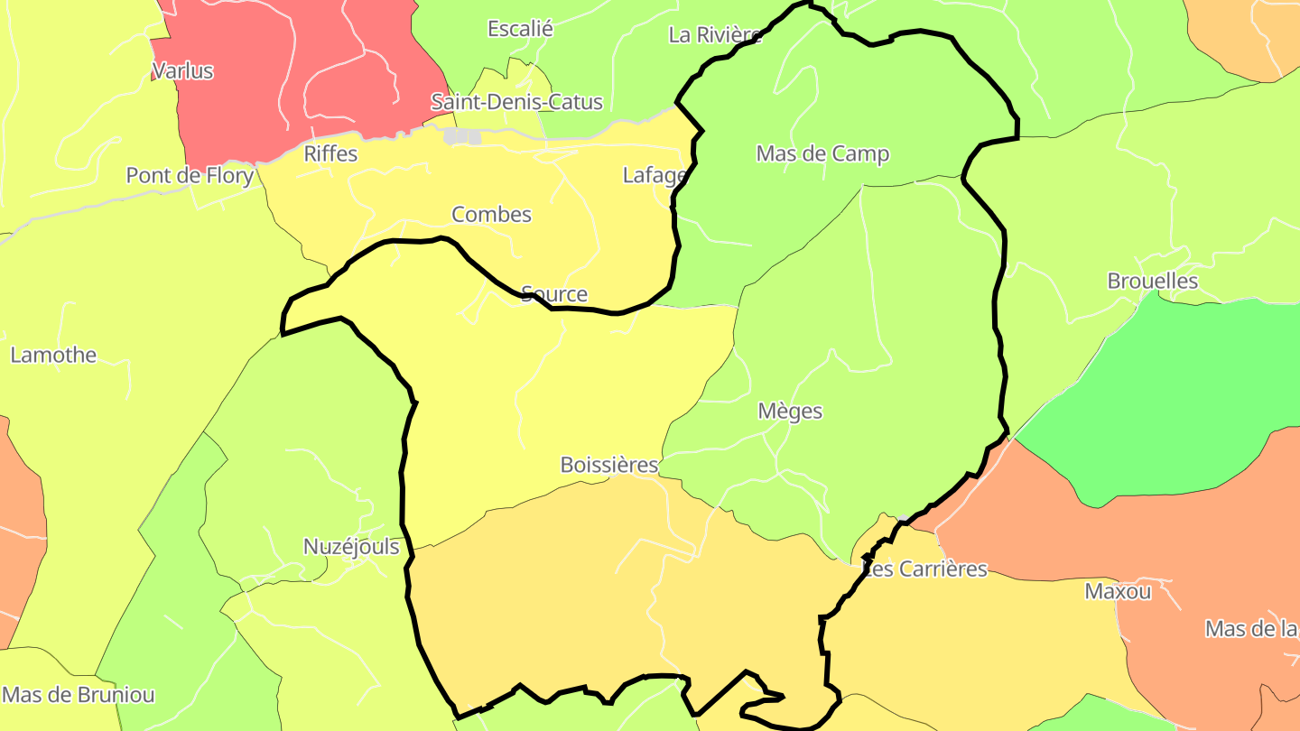 Carte des prix de l'immobilier Boissières