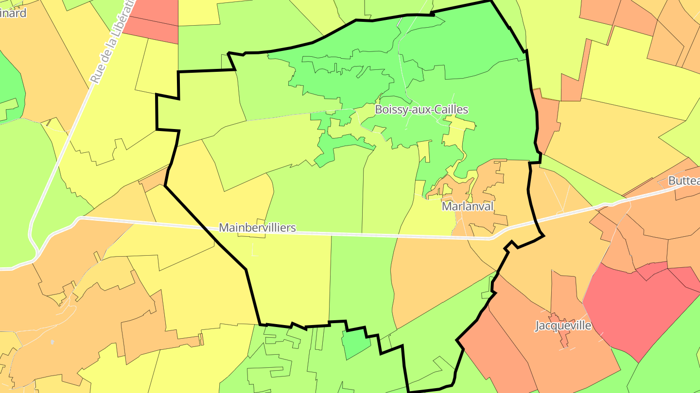 Carte des prix de l'immobilier Boissy-aux-Cailles