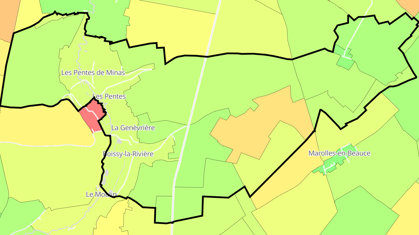 Carte des prix de l'immobilier Boissy-la-Rivière