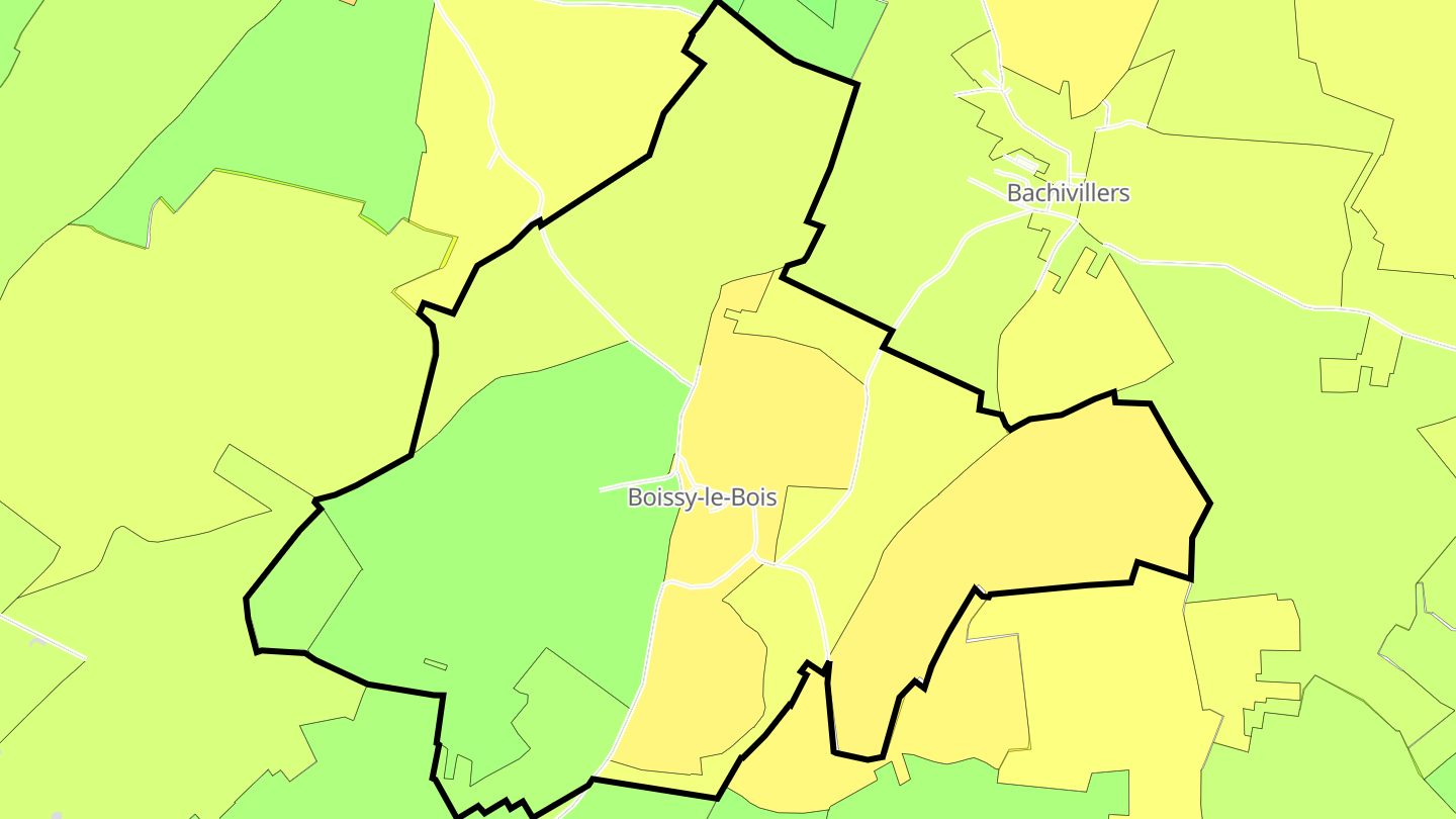 Carte des prix de l'immobilier Boissy-le-Bois