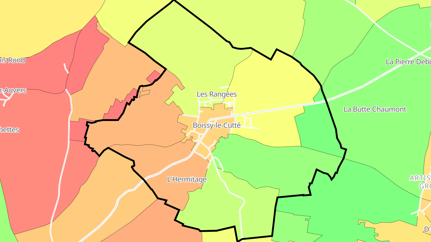 Carte des prix de l'immobilier Boissy-le-Cutté