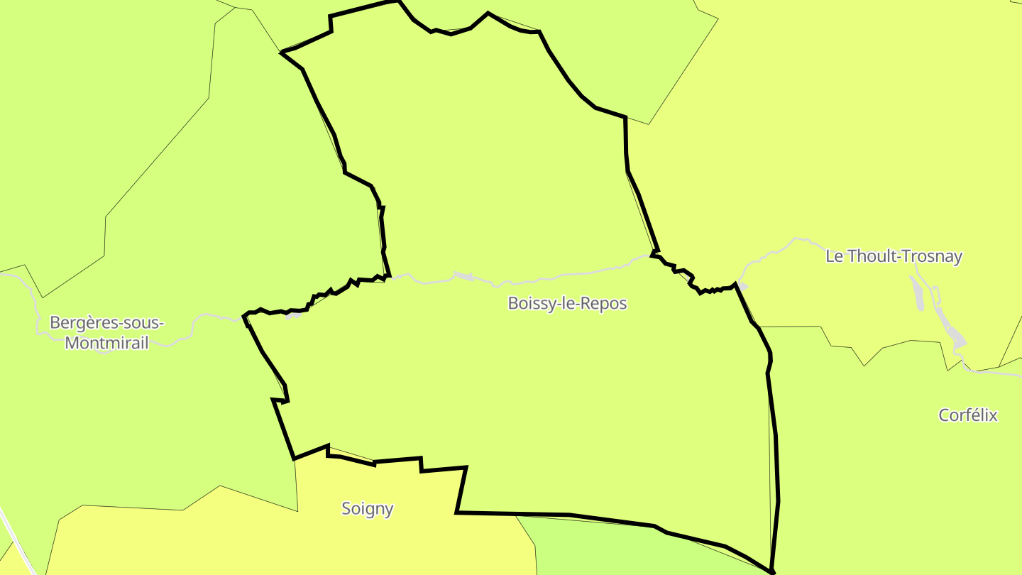 Carte des prix de l'immobilier Boissy-le-Repos