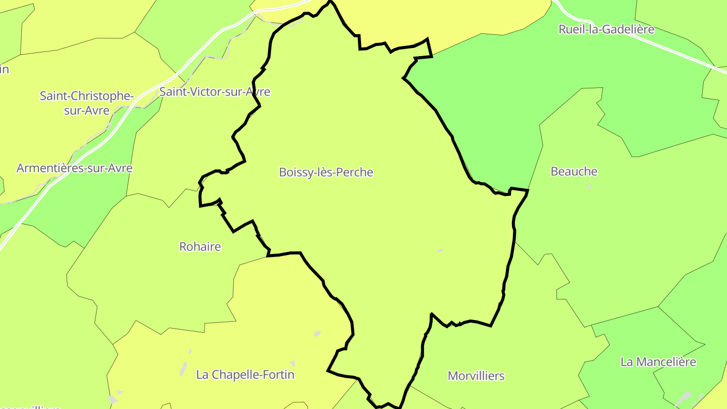 Carte des prix de l'immobilier Boissy-lès-Perche