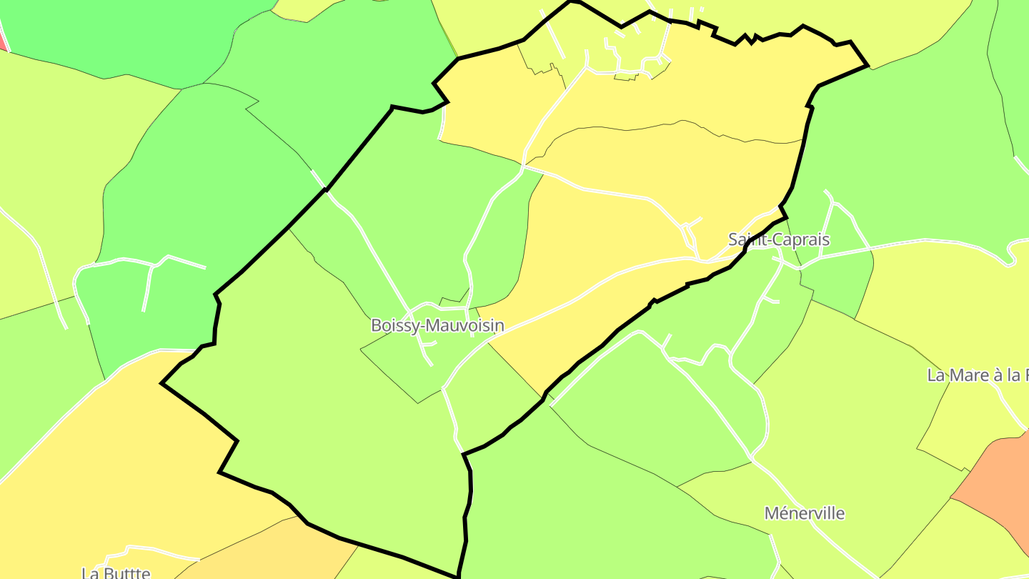 Carte des prix de l'immobilier Boissy-Mauvoisin