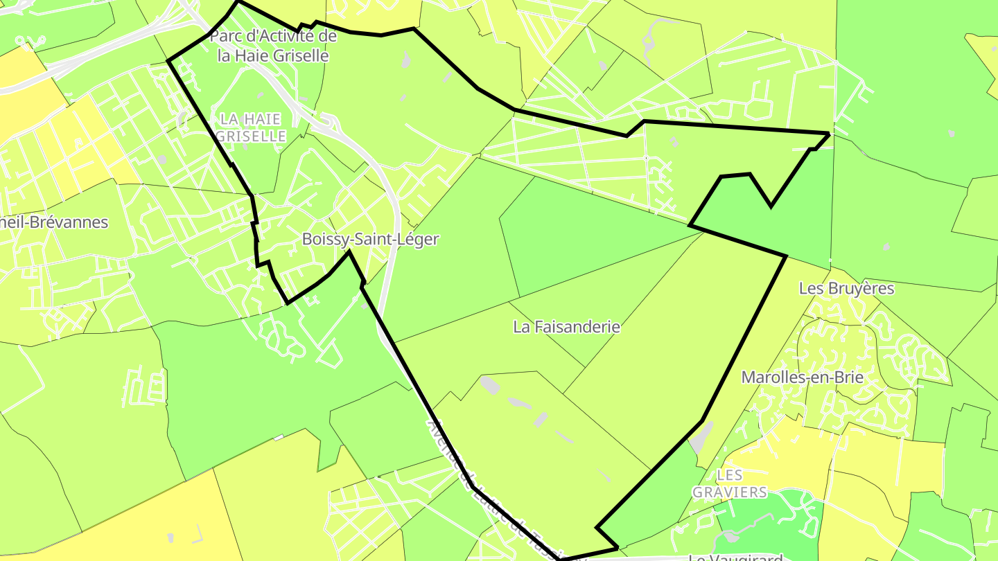 Carte des prix de l'immobilier Boissy-Saint-Léger