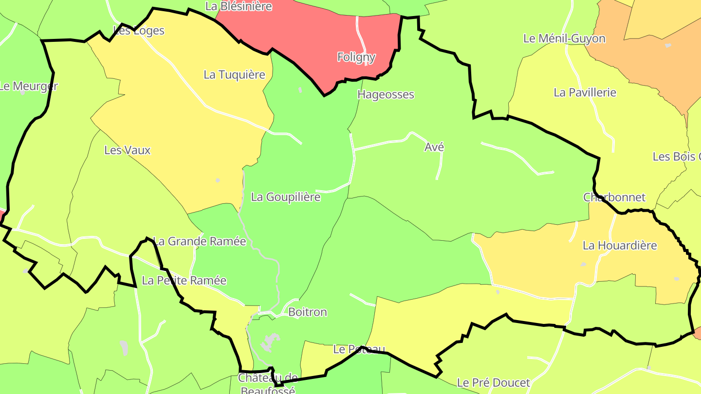Carte des prix de l'immobilier Boitron