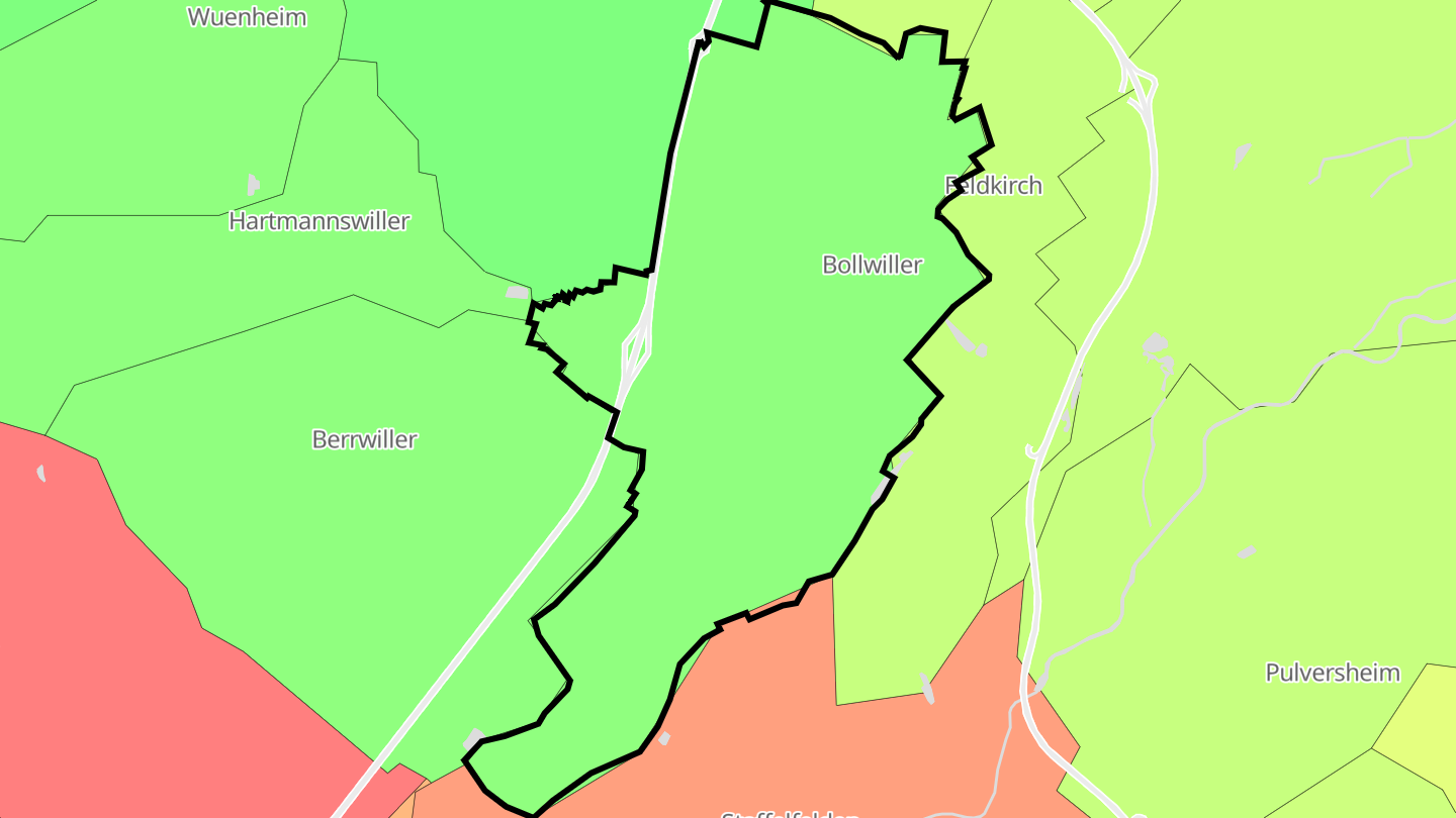 Carte des prix de l'immobilier Bollwiller