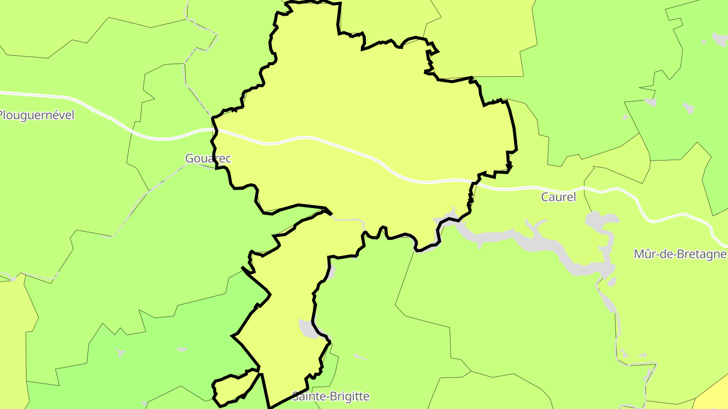 Carte des prix de l'immobilier Bon Repos sur Blavet
