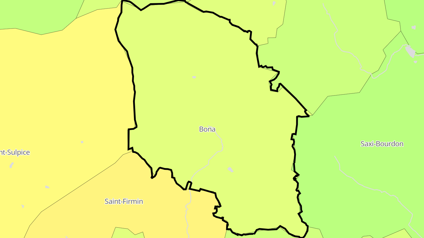 Carte des prix de l'immobilier Bona