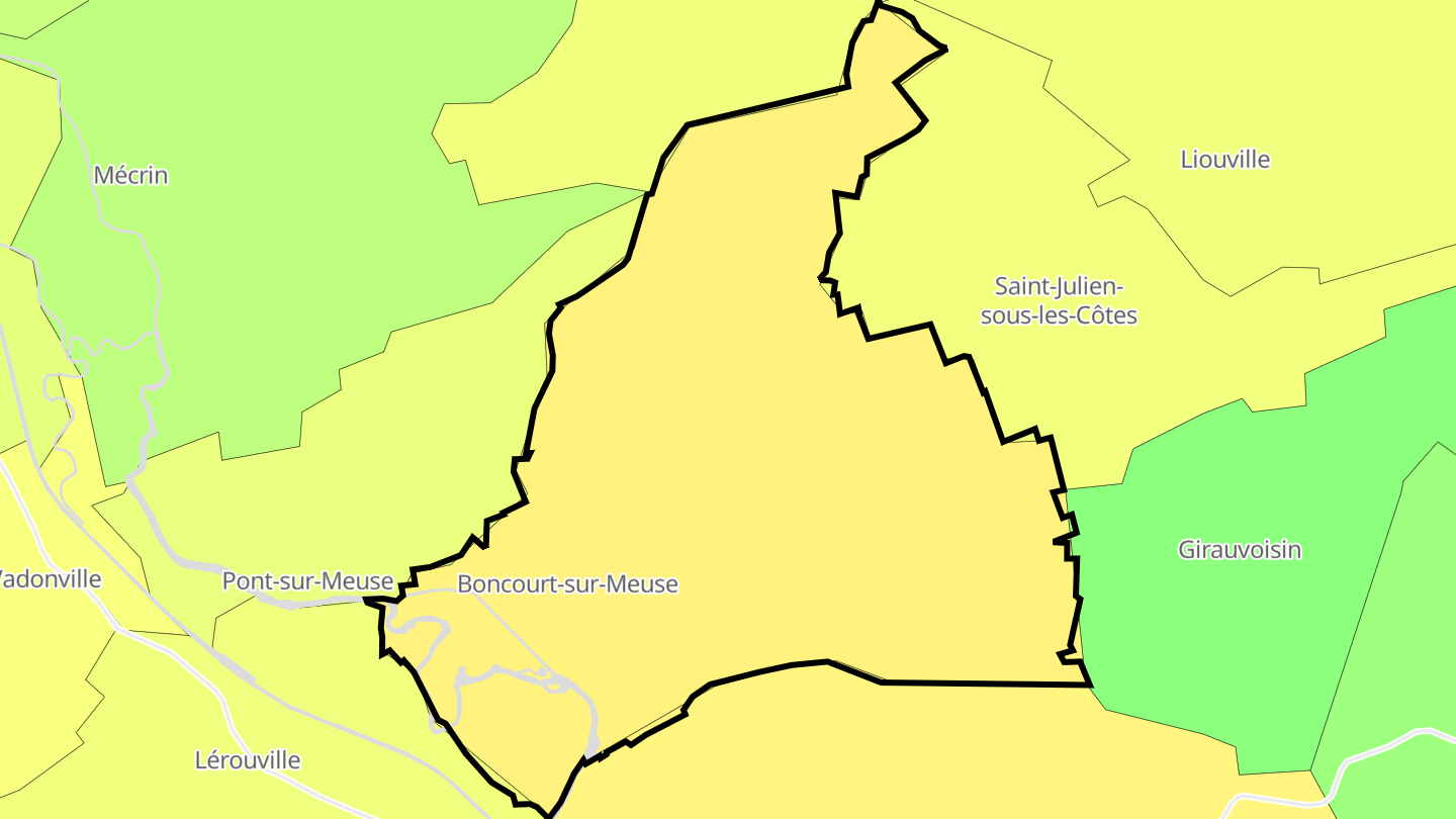 Carte des prix de l'immobilier Boncourt-sur-Meuse