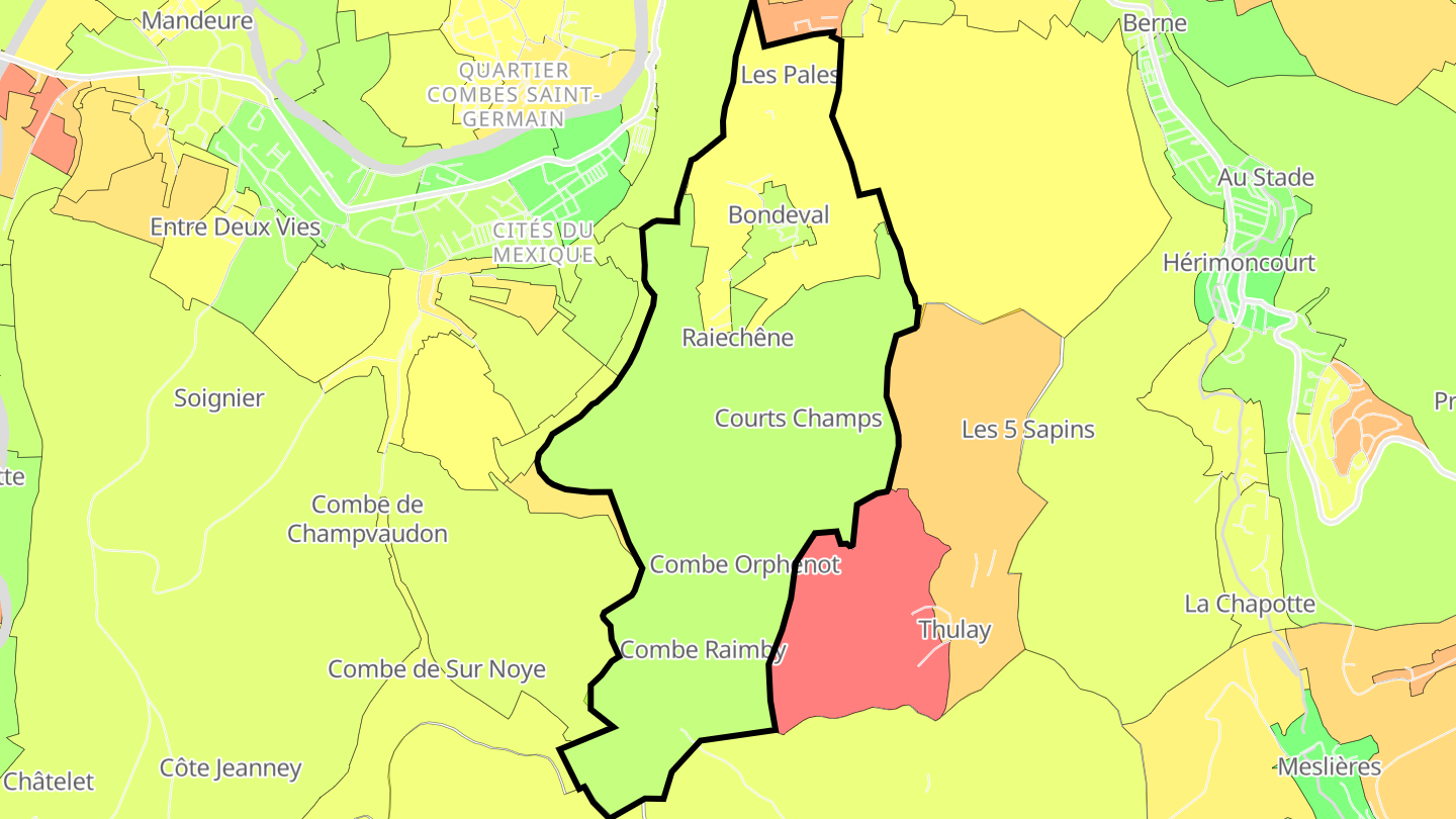Carte des prix de l'immobilier Bondeval