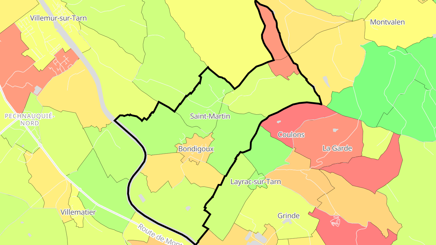 Carte des prix de l'immobilier Bondigoux