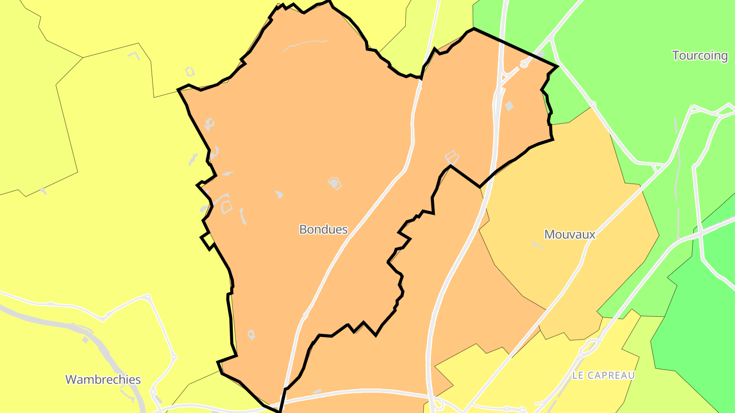 Carte des prix de l'immobilier Bondues