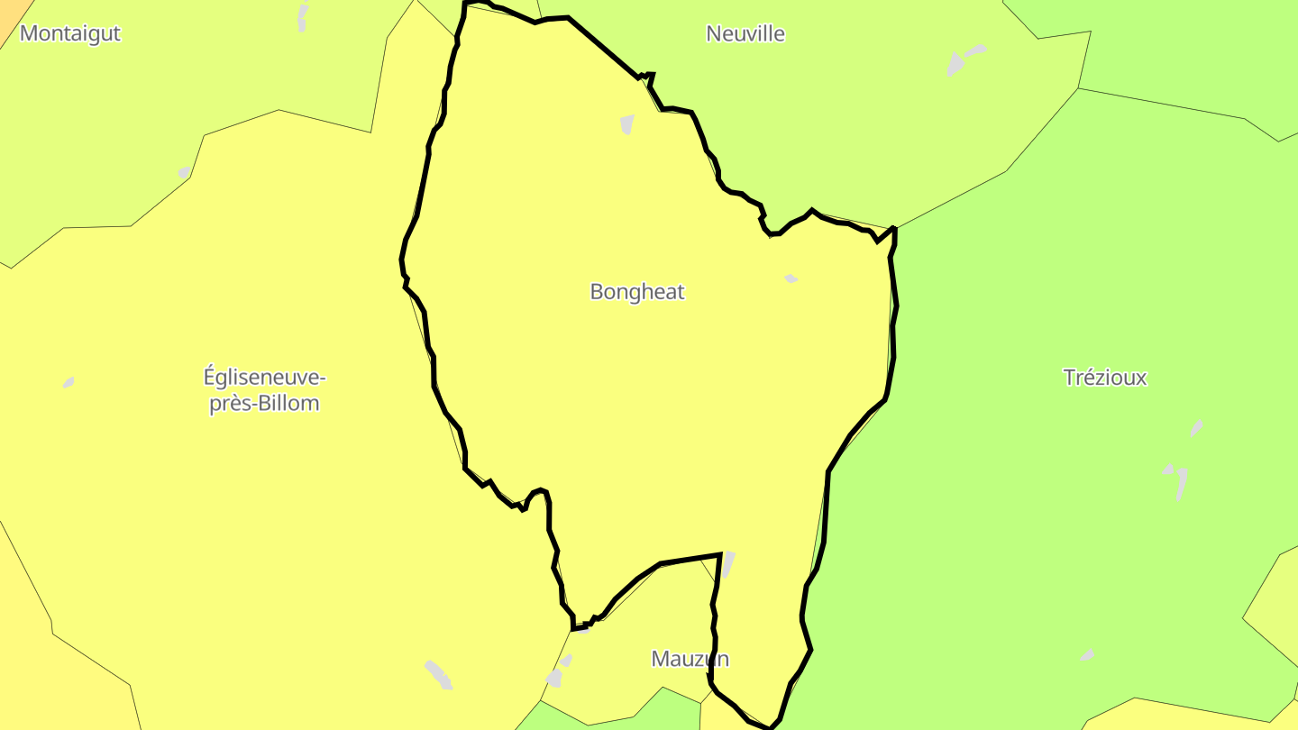 Carte des prix de l'immobilier Bongheat
