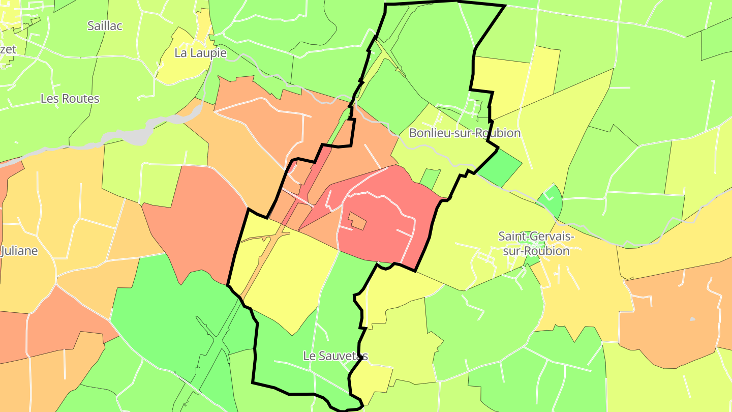 Carte des prix de l'immobilier Bonlieu-sur-Roubion