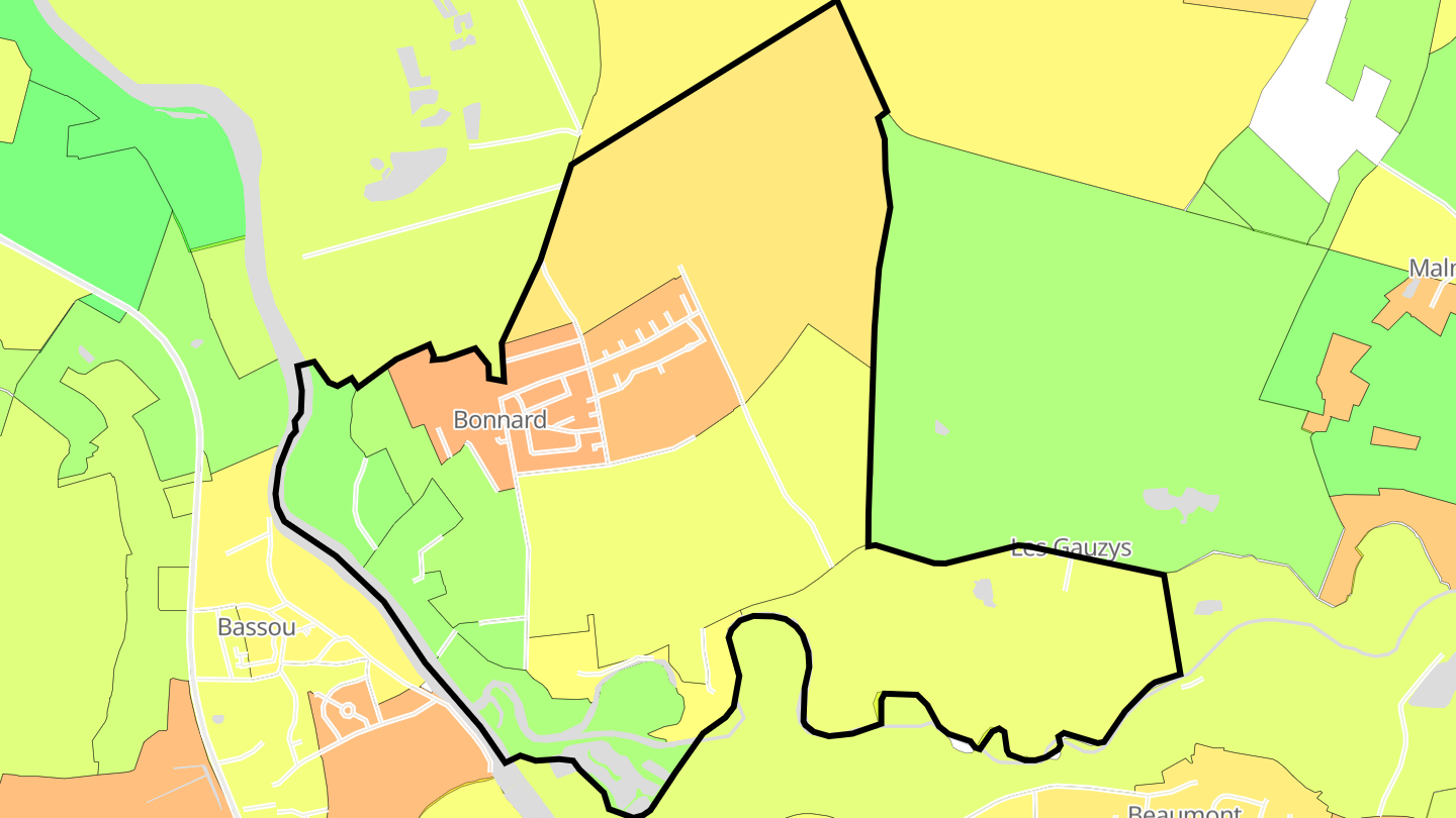 Carte des prix de l'immobilier Bonnard