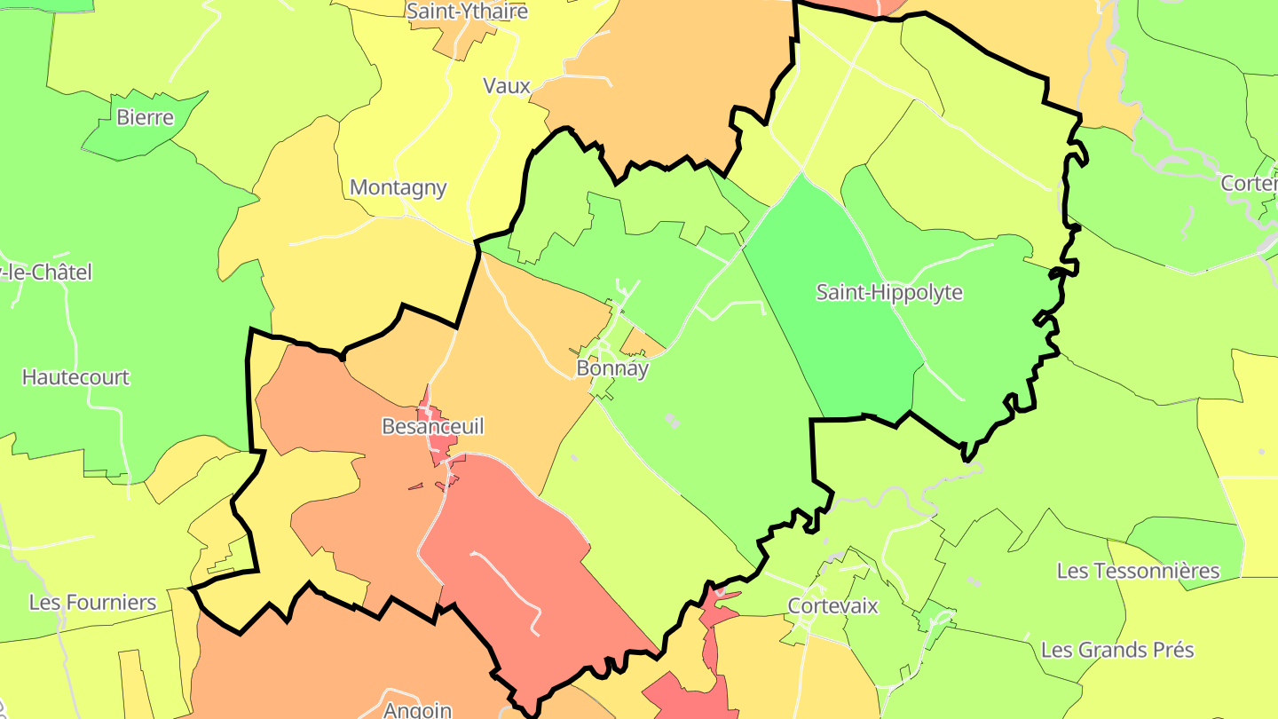 Carte des prix de l'immobilier Bonnay