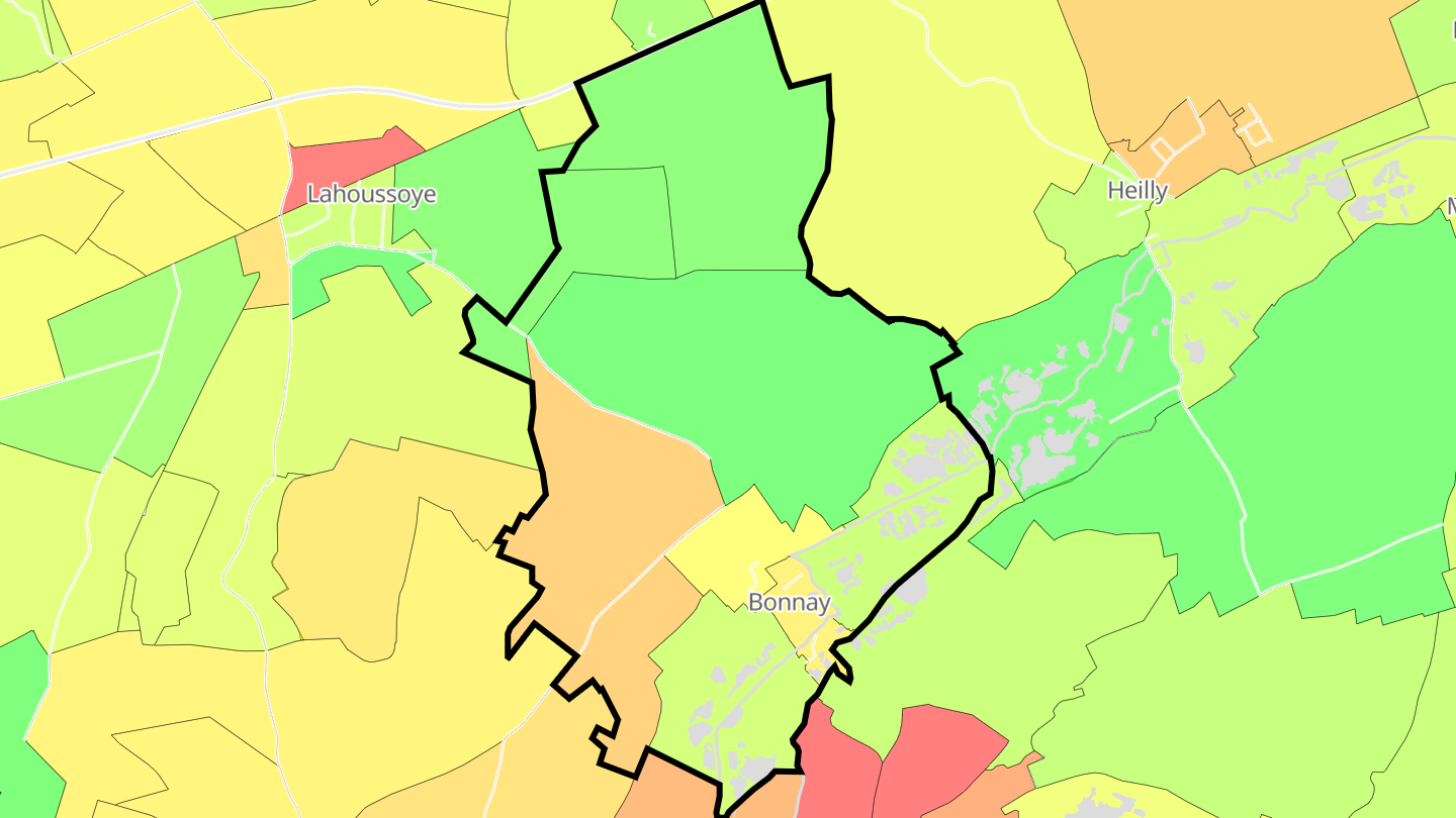 Carte des prix de l'immobilier Bonnay
