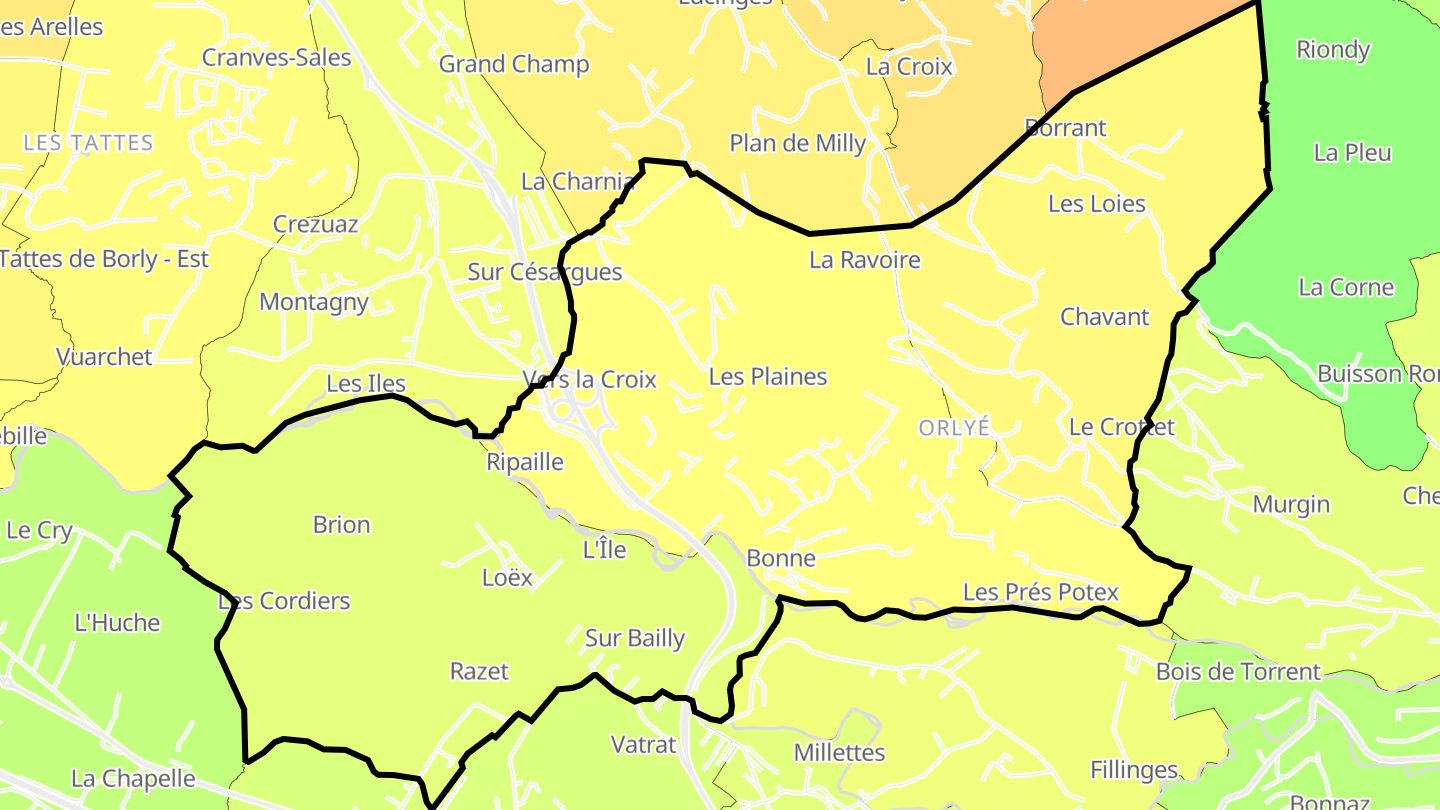 Carte des prix de l'immobilier Bonne