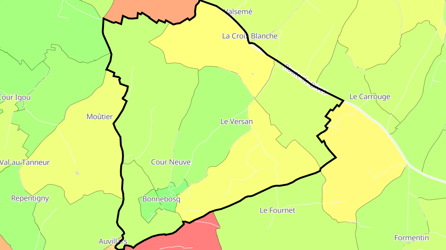 Carte des prix de l'immobilier Bonnebosq