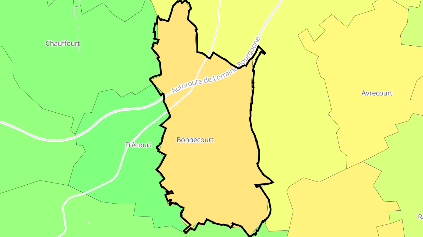 Carte des prix de l'immobilier Bonnecourt