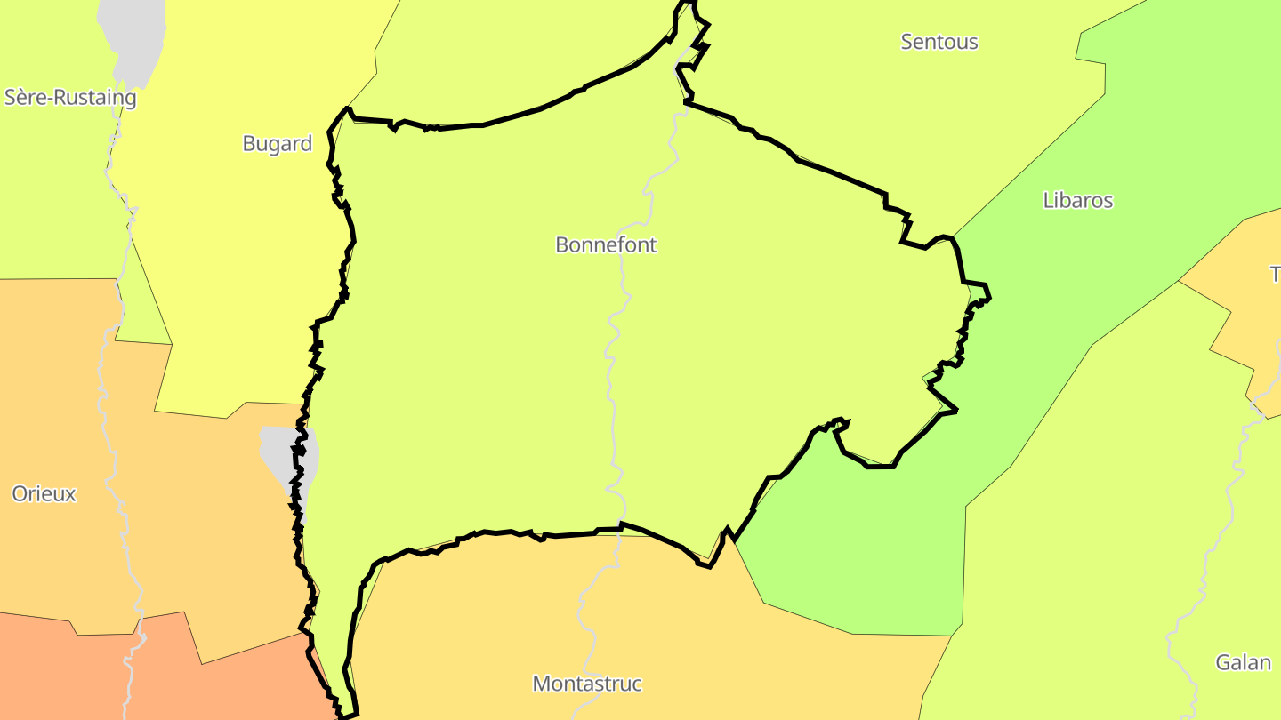 Carte des prix de l'immobilier Bonnefont
