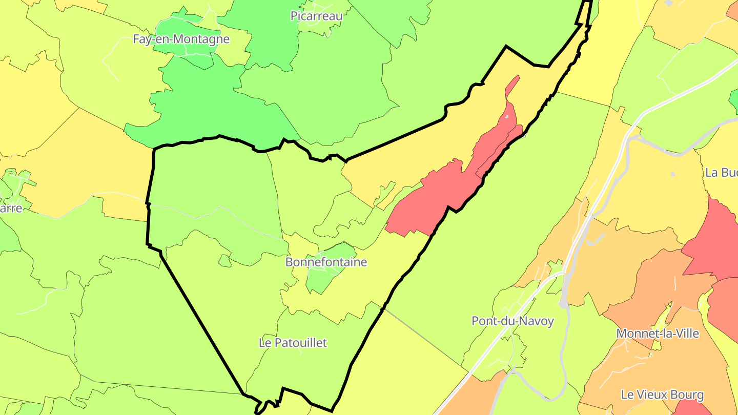 Carte des prix de l'immobilier Bonnefontaine