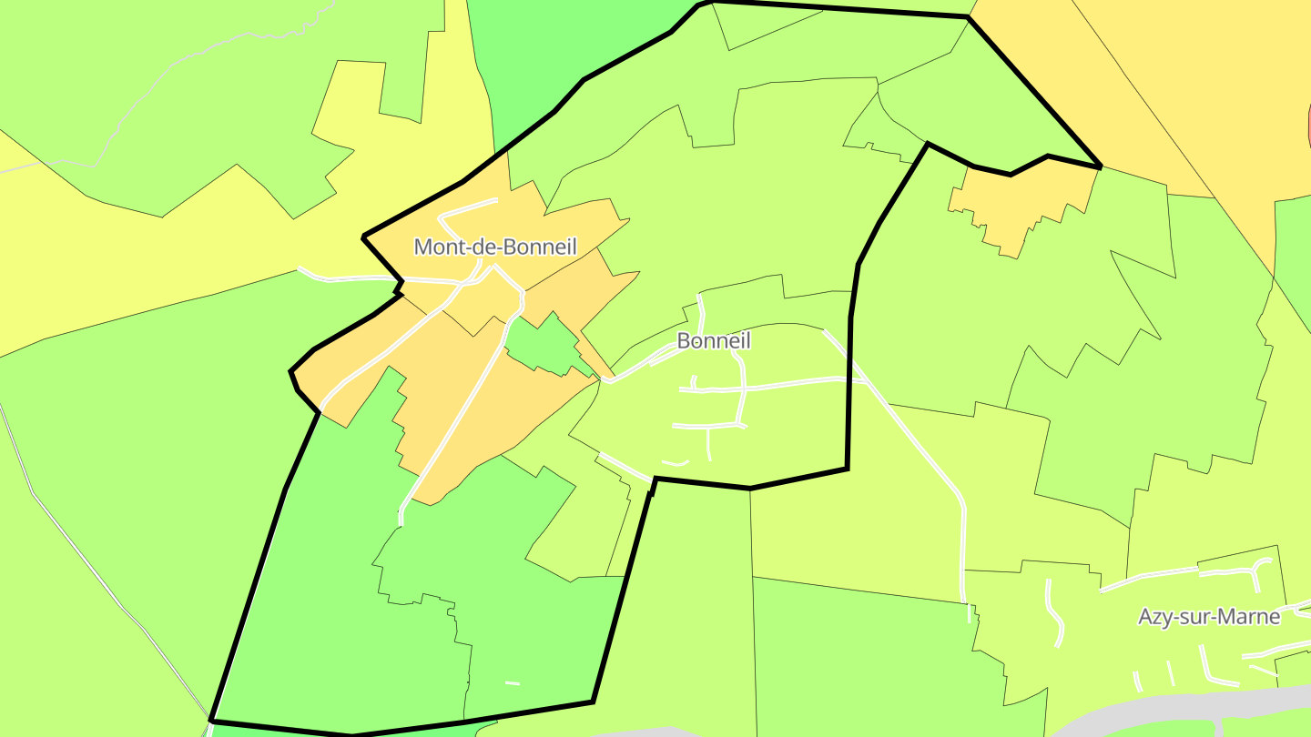 Carte des prix de l'immobilier Bonneil