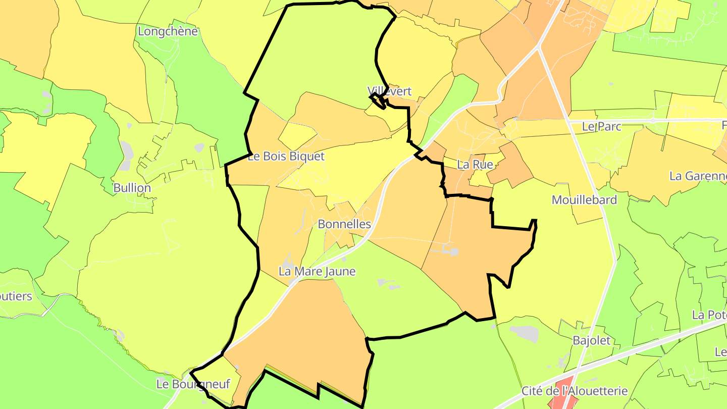 Carte des prix de l'immobilier Bonnelles