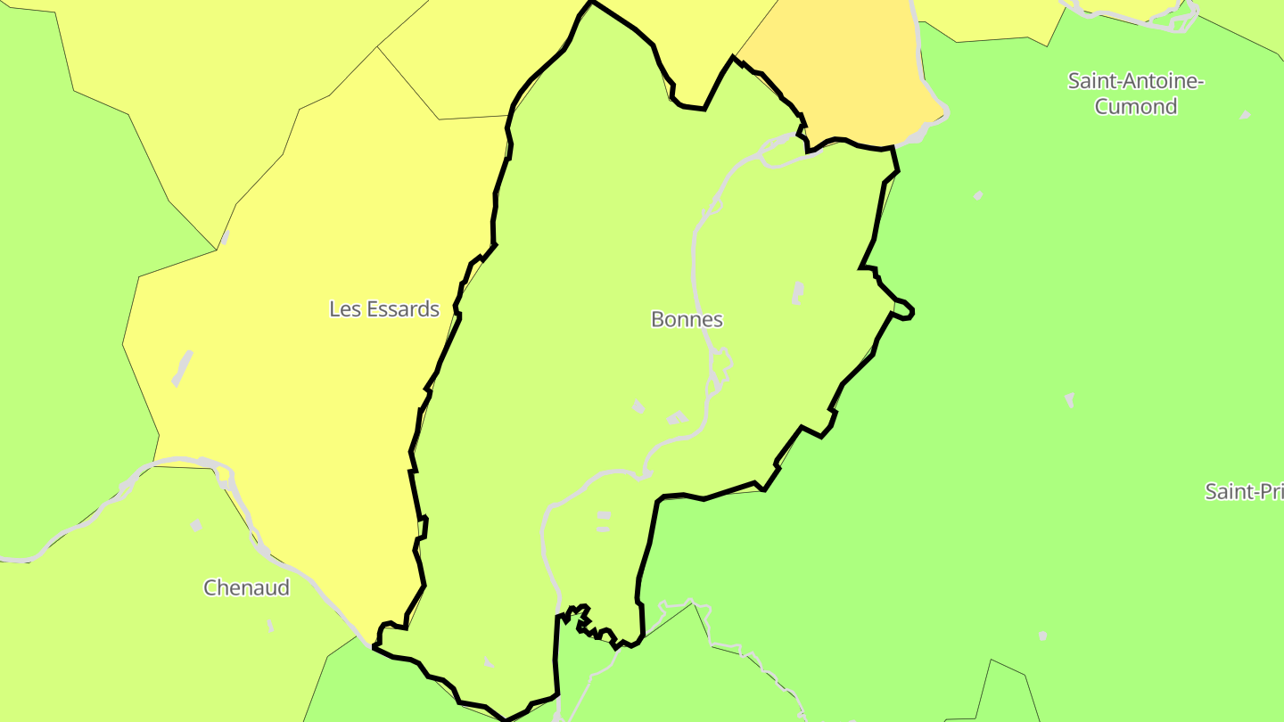 Carte des prix de l'immobilier Bonnes