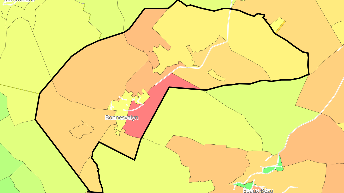 Carte des prix de l'immobilier Bonnesvalyn
