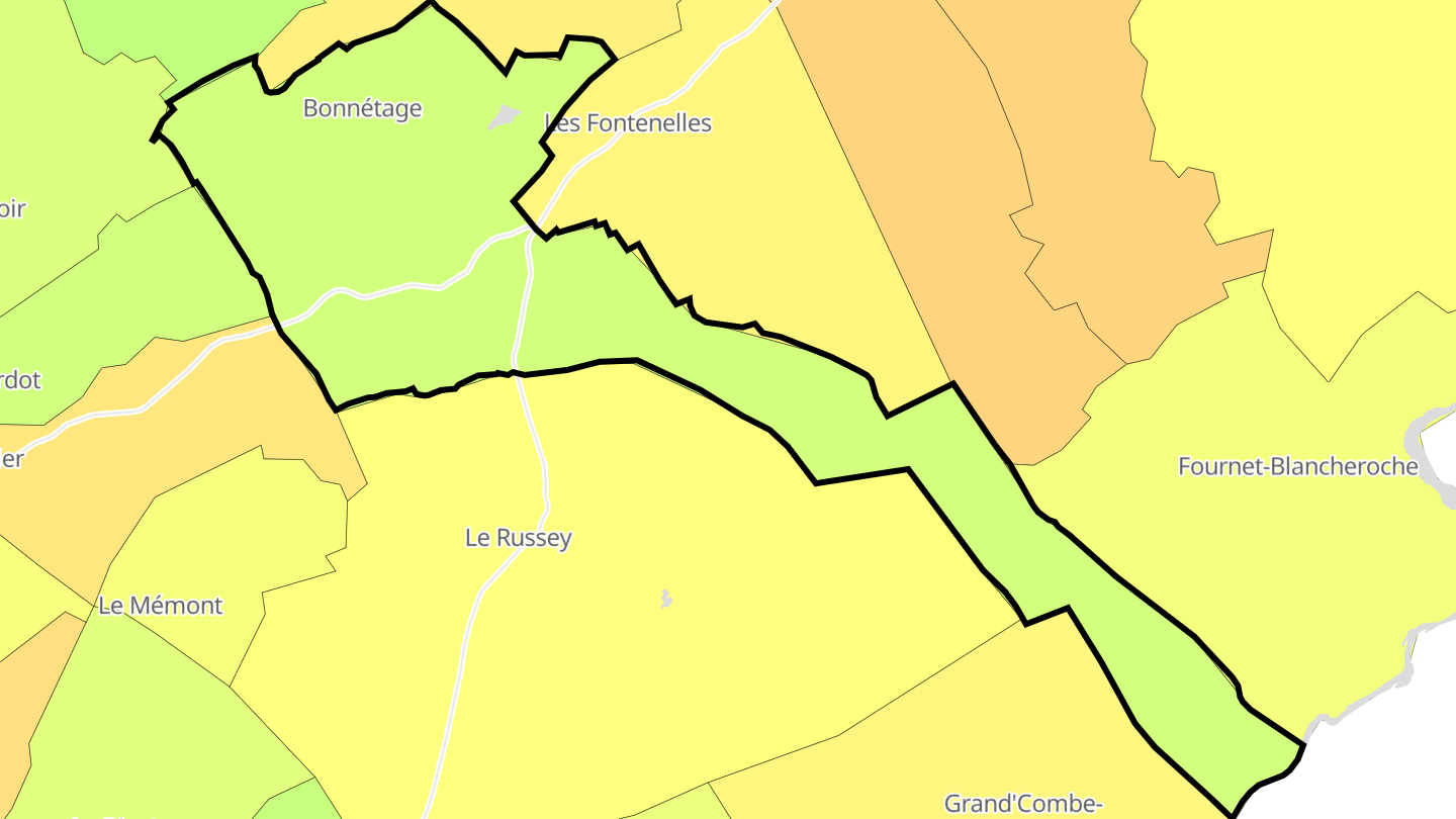Carte des prix de l'immobilier Bonnétage