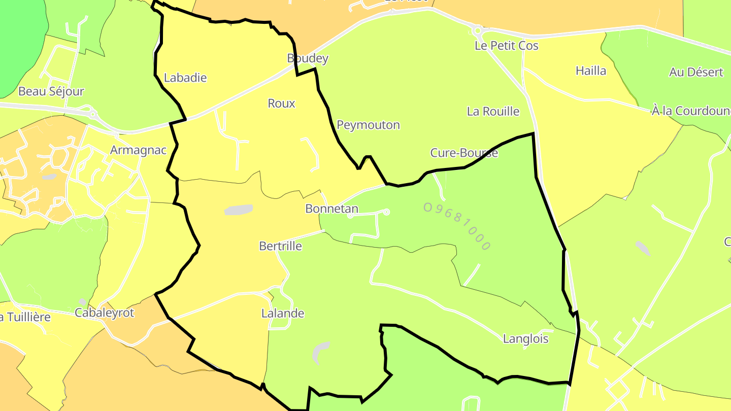 Carte des prix de l'immobilier Bonnetan