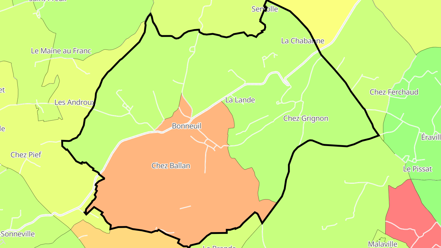 Carte des prix de l'immobilier Bonneuil