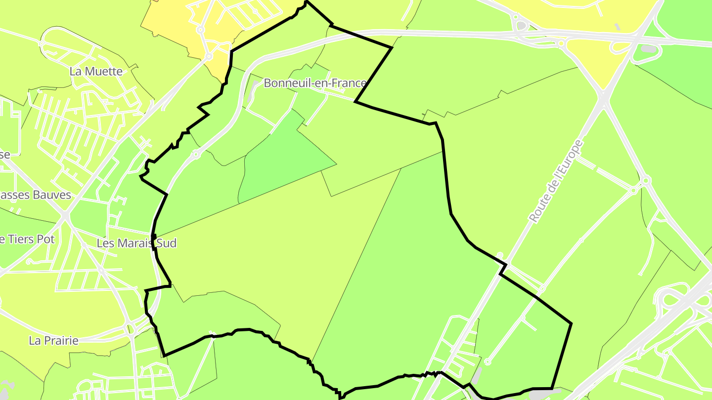 Carte des prix de l'immobilier Bonneuil-en-France